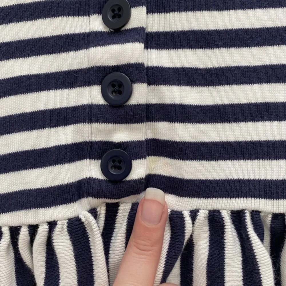 Hanna Andersson Navy Blue Stripe Play Dress